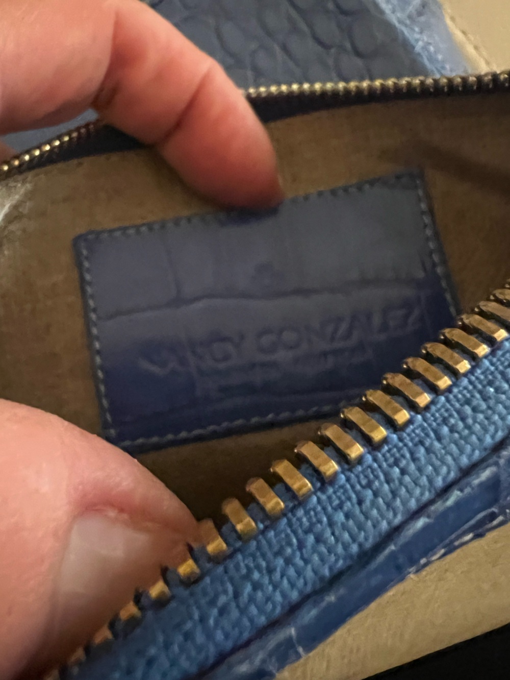 Nancy Gonzalez Blue Sapphire Crocodile Bag 2PC set Wallet Authentic - Picture 5 of 13